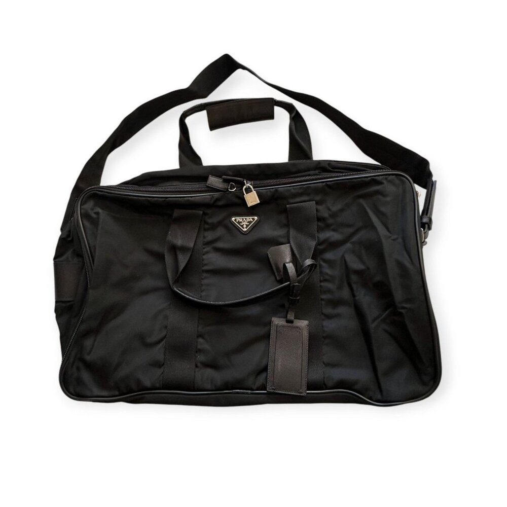 Prada Viaggio V58 2-Way Nylon Travel Carry-On Bag Nero with Padlock & Keys